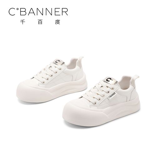 C.BANNER/千百度2025新款欧若动感风擦色板鞋百搭轻便系带运动鞋主图