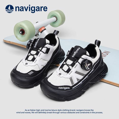 Navigare新款舒适时尚童防滑厚底透气百搭儿童运动鞋FCBY241008主图