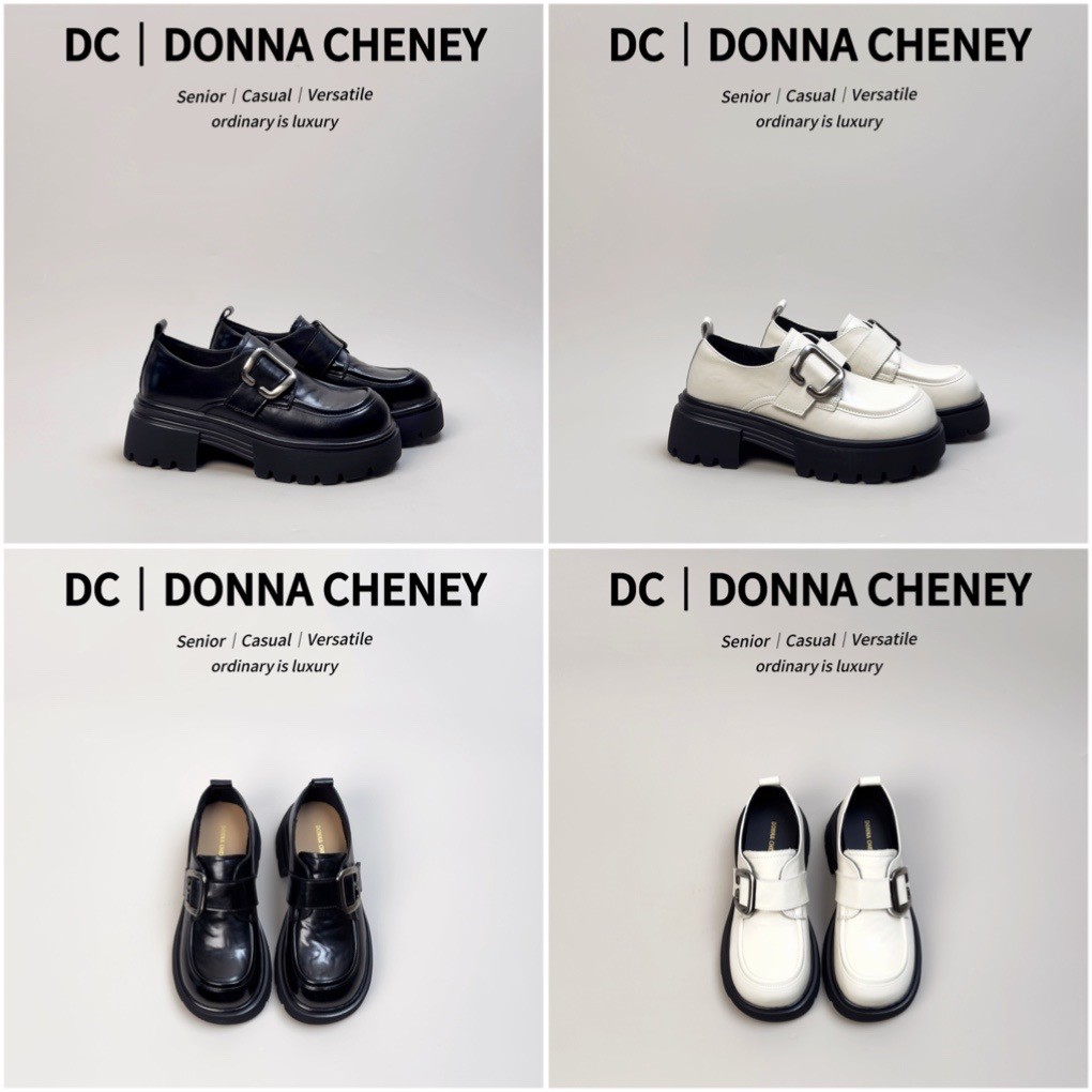 DONNA CHENEY魔术贴2025春季真皮复古百搭厚底英伦风皮鞋德训鞋主图