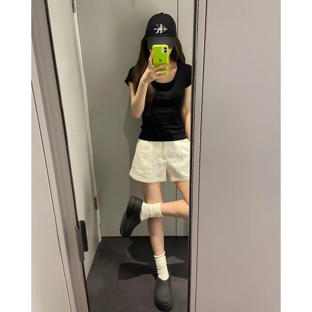 徐秋阳 简单美(小版型)春夏新款百搭时尚休闲显瘦短袖12220主图