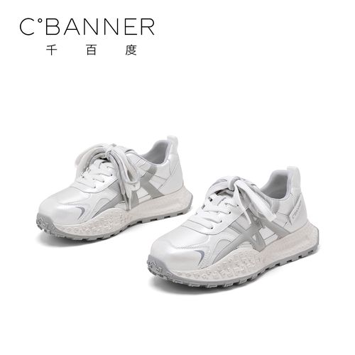 【甄选秋款】时尚休闲鞋女2025新款潮流风厚底休闲系带运动鞋主图