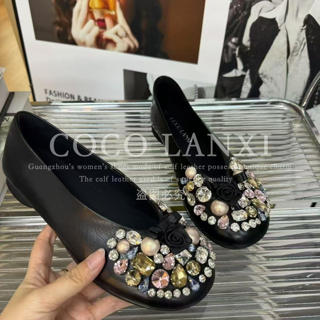 【COCO LANXI】气质时尚休闲百搭女士软底圆头浅口小单鞋25DX469LX主图