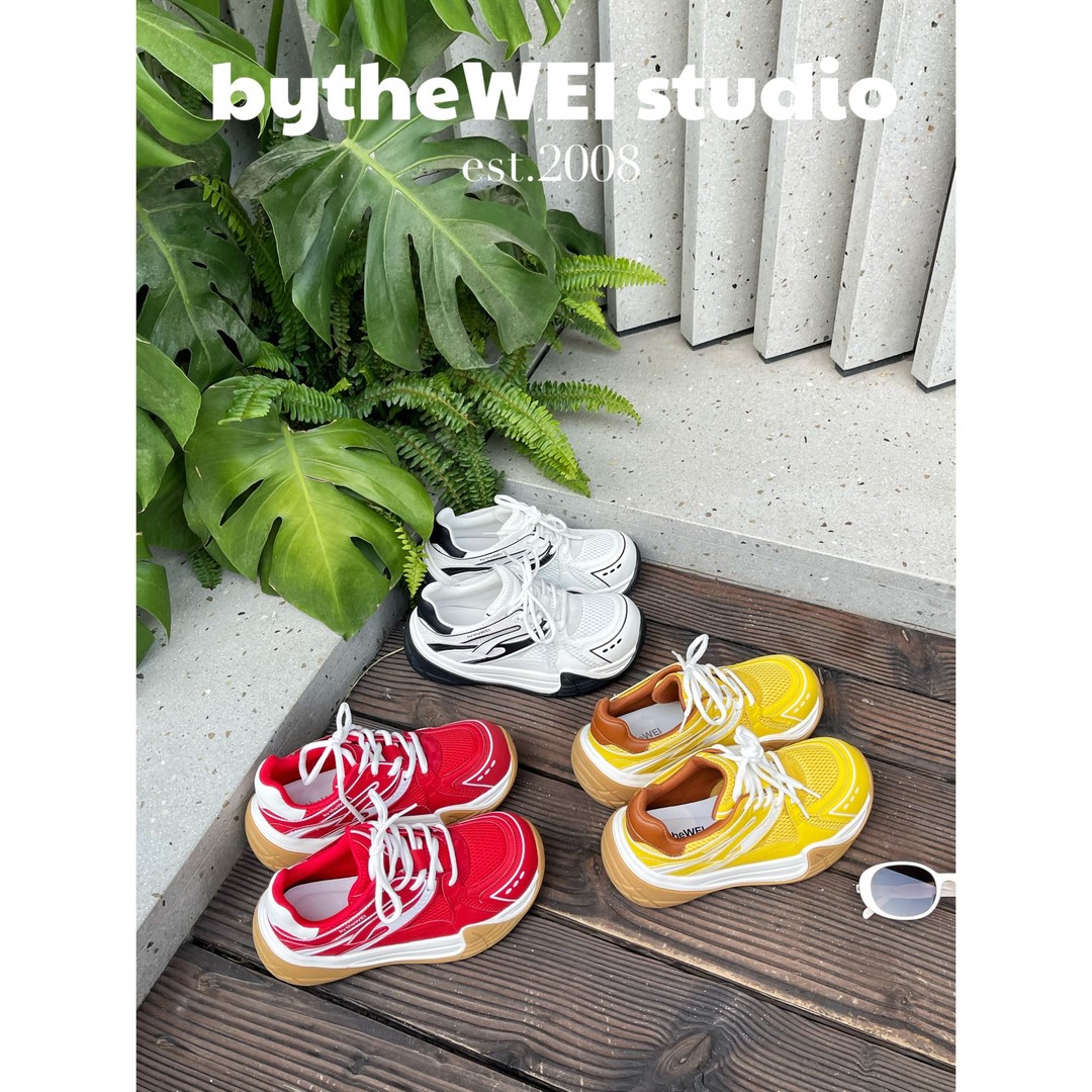 bytheWEI【咩咩老爹德训】明星同款红色增高德训老爹鞋女休闲鞋1703主图