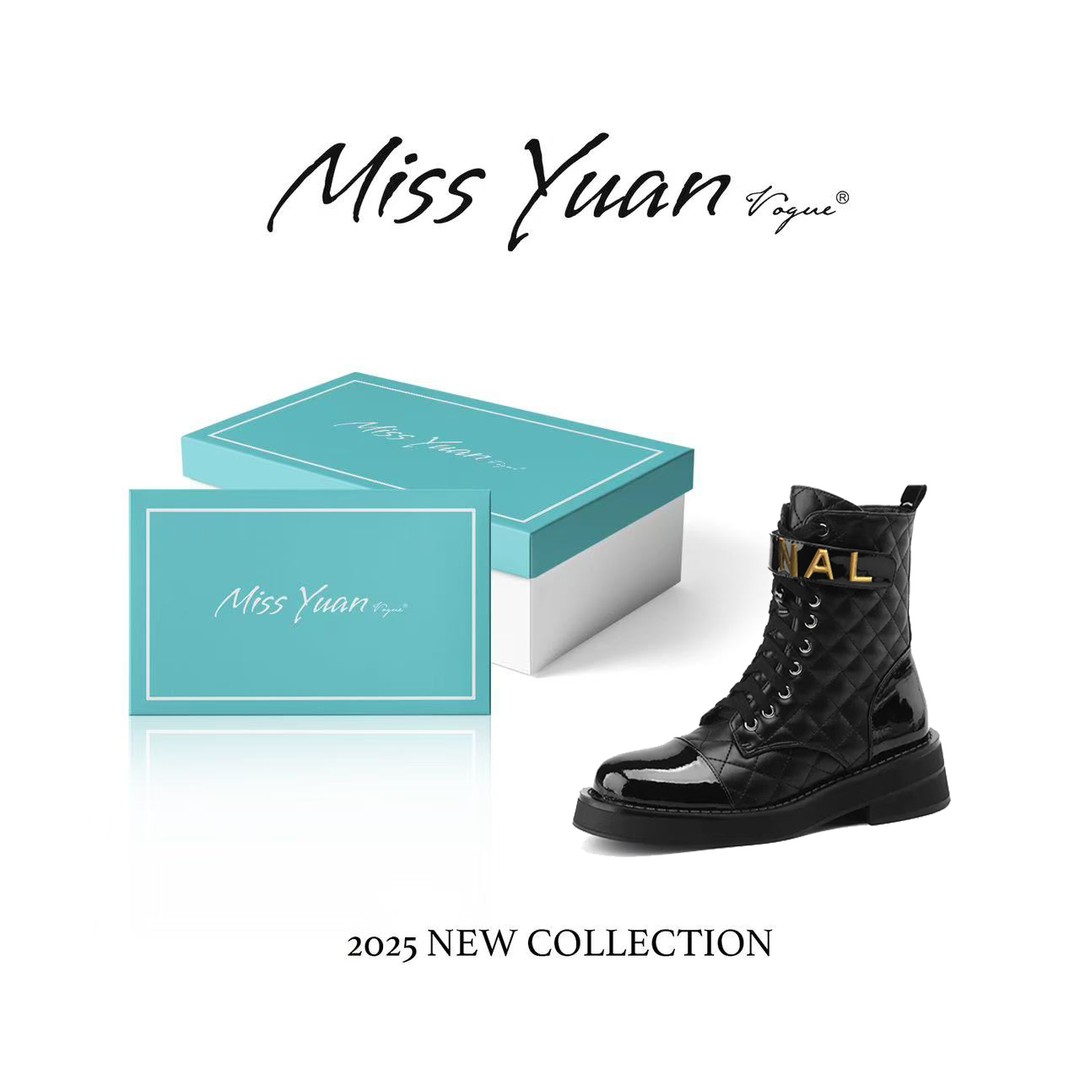 M.Y媛总设计师定制款2025秋冬新款时尚休闲系带马丁女短靴Y072605主图