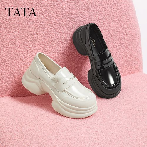 TATA/他她2025年小海浪厚底乐福鞋女小皮鞋CCJ01CA4主图