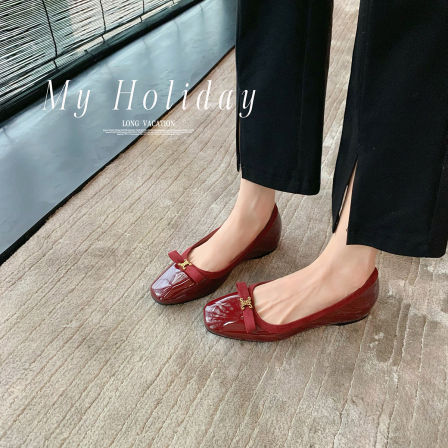 葡萄妈studiolee 增高3cm~ 贵气金扣蝴蝶结方圆头浅口单鞋女
