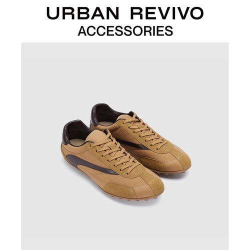 URBAN REVIVO2025秋季新款男士撞色拼接薄底运动鞋UAMS50035主图