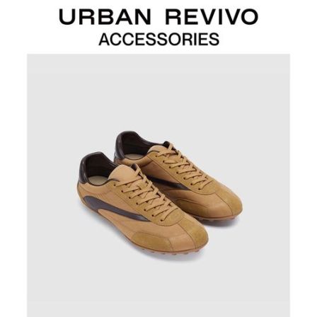 URBAN REVIVO2025秋季新款男士撞色拼接薄底运动鞋UAMS50035