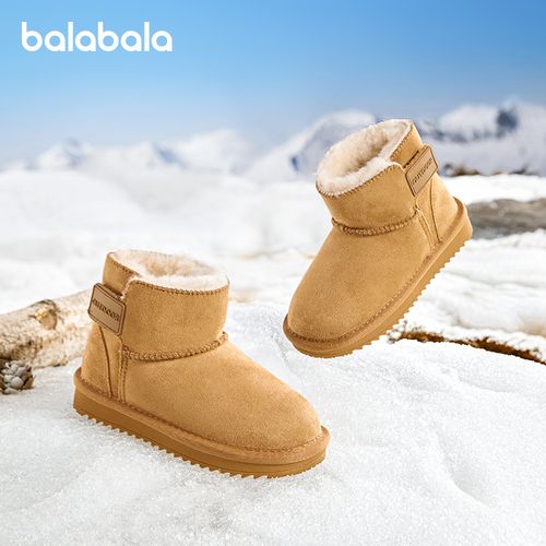 巴拉巴拉童鞋儿童雪地靴男女童短靴加厚加绒棉靴防滑2025新冬靴子主图