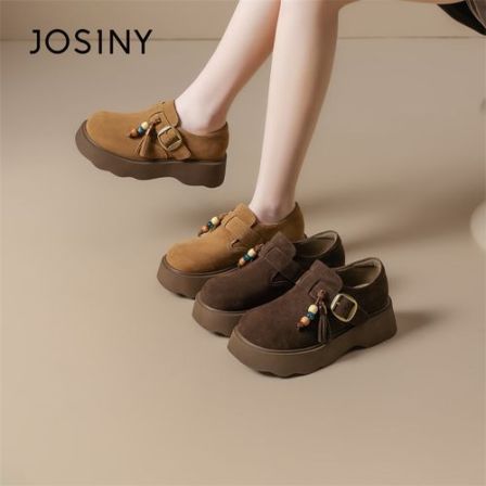 JOSINY/卓诗尼增高勃肯鞋秋季新款袋鼠鞋休闲鞋厚底复古百搭单鞋