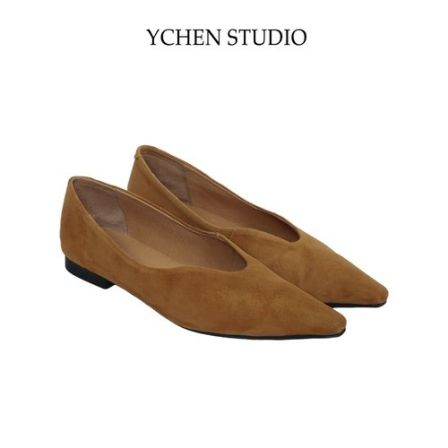 YCS 小众简约风粗跟复古舒适尖头单鞋XX8117DX