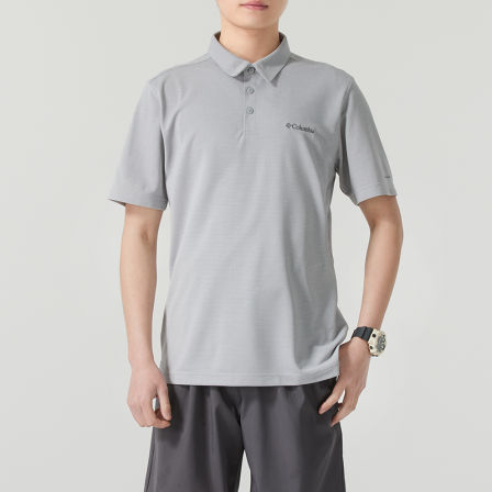 哥伦比亚官网户外POLO衫男2025新款运动服透气短袖登山T恤AE2996