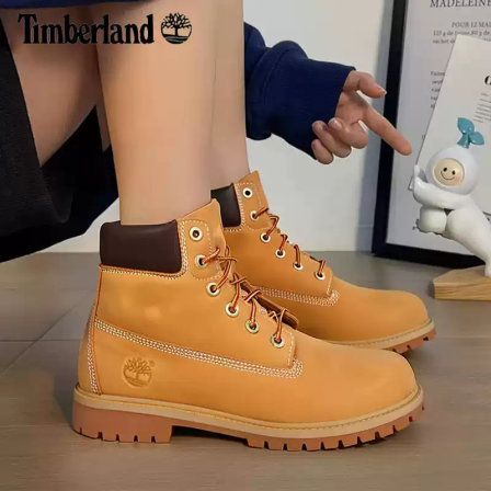 Timberland添柏岚官方大黄靴女鞋童鞋高帮靴宽版踢不烂马丁靴