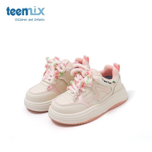 Teenmix/天美意秋季时尚甜美风洋气运动鞋女童透气系带款板鞋防滑主图