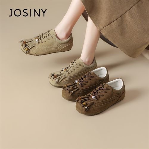 JOSINY/卓诗尼新款磨砂常规款学院鞋秋季时尚休闲鞋皮鞋复古百搭主图