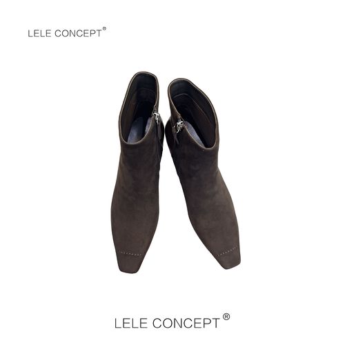LELE CONCEPT | 「丽」时尚后跟拼接小跟短靴UX25C0025W主图