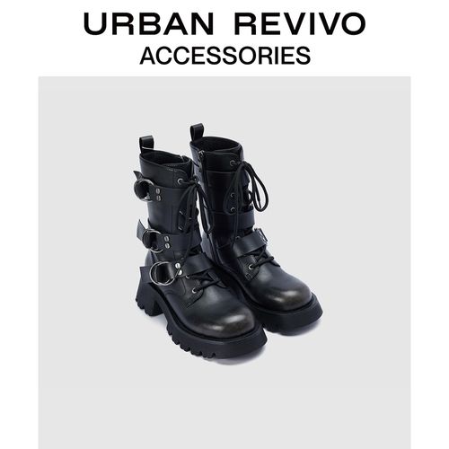 URBAN REVIVO2025秋季新款女士朋克感厚底马丁靴UAYS50092主图