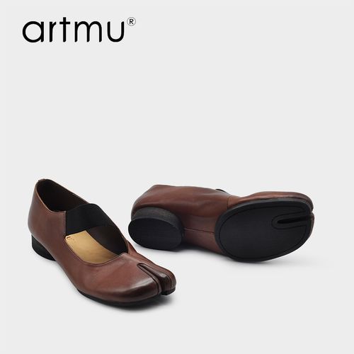 Artmu阿木复古真皮分趾小皮鞋粗跟芭蕾鞋绝美小单鞋玛丽鞋9011主图