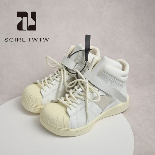 SGIRL TWTW白色厚底高帮鞋2025新款户外轻便百搭贝壳头板鞋女短靴主图
