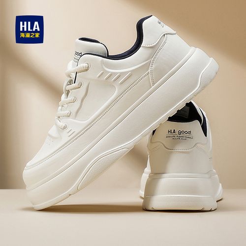 HLA/海澜之家2025秋季新款厚底增高潮鞋舒适百搭小白鞋休闲板鞋子主图
