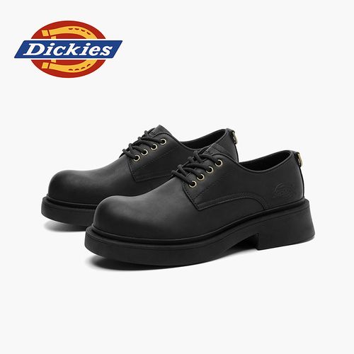 Dickies2025秋季新款老钱风厚底皮鞋增高低帮男士英伦风工装鞋主图