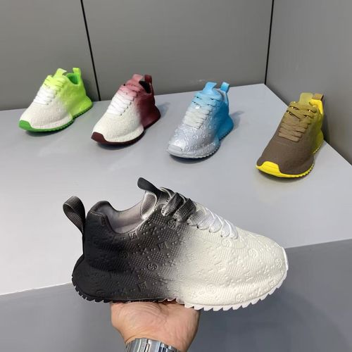 新款男士舒适皮面时尚渐变色休闲包底百搭男鞋（皮鞋码）主图