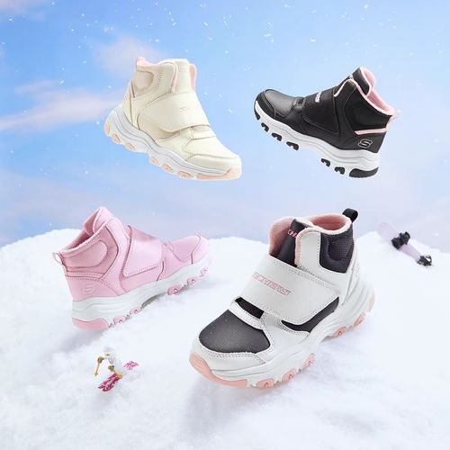 SKECHERS/斯凯奇男女童熊猫加绒中帮运动鞋防滑轻盈保暖8701647主图