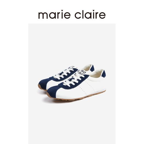 MC女鞋撞色德训鞋2025年秋季新款子夜蓝女休闲鞋marieclaire女鞋主图