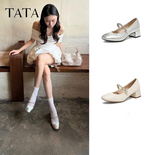 【TATA/他她】商场同款幸运串珠气质玛玛丽珍鞋7AC13AQ5主图