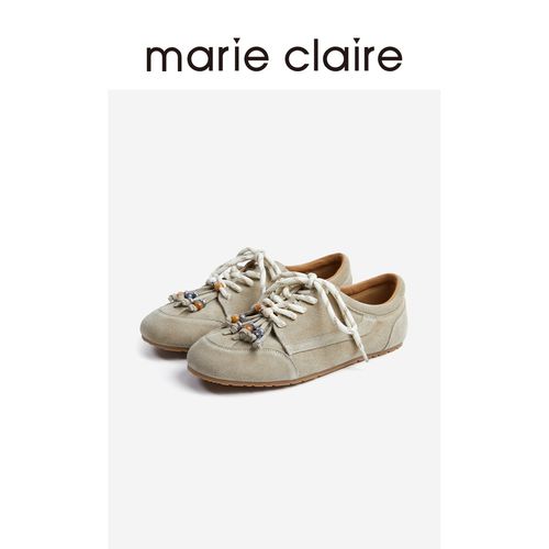 MC女鞋串珠绒面运动鞋2025年秋枫糖暖杏德训鞋女marieclaire女鞋主图