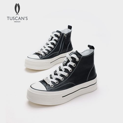 TUSCAN'S经典高帮女休闲风纯色马皮时尚女鞋秋季新款时代双鱼主图