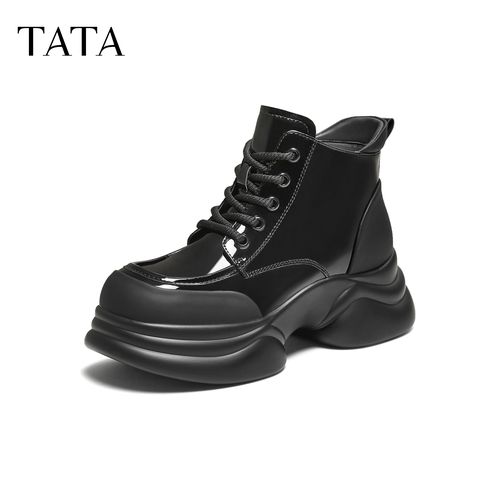 TATA他她2025冬新款百搭时尚简约马丁靴潮流厚底短靴女靴CCJ08DD5主图