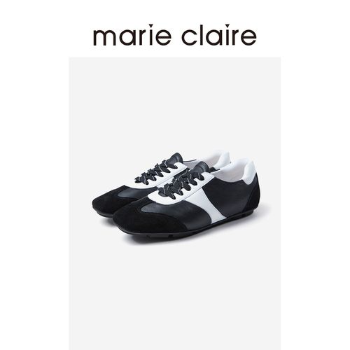 MC女鞋薄底德训鞋2025年秋季新拼色小方头休闲鞋marieclaire女鞋主图