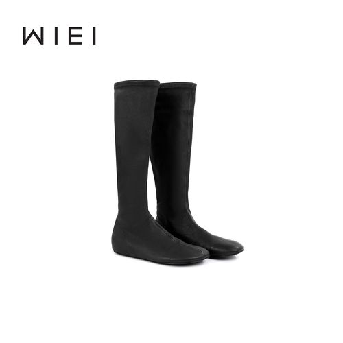 《WI EI》瘦瘦靴*琎口弹力羊皮复古方头套筒平底高筒靴 W25211135主图