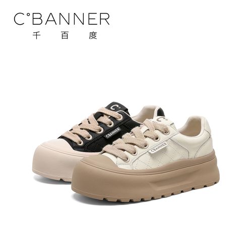 C.BANNER/千百度厚底休闲鞋女2025新款港风时尚百搭松糕运动板鞋主图