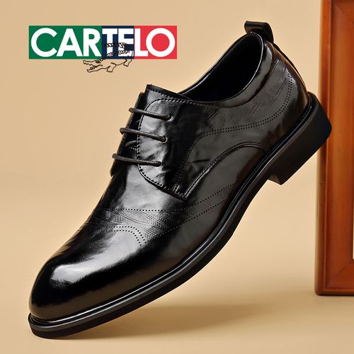 CARTELO/卡帝乐鳄鱼秋季新款布洛克雕花皮鞋商务休闲软底软面百搭主图