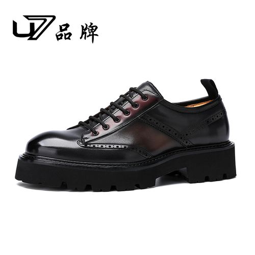 U7品牌男鞋 头层牛皮 2025秋季新款商务休闲皮鞋时尚百搭高端男鞋主图