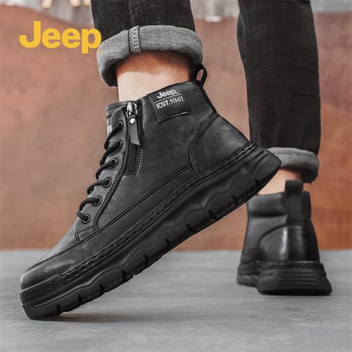 Jeep吉普马丁靴男2025秋季新款复古增高一脚蹬户外登山耐磨工装靴主图
