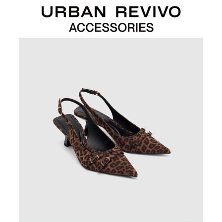 URBAN REVIVO2025秋季新款女复古时髦豹纹尖头空鞋UAWS50099