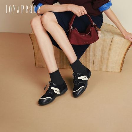 真美诗2025年冬新款简约舒适运动休闲短靴袜靴子女YEC26DZ5