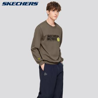斯凯奇官方男装春夏春秋百搭时尚休闲卫衣经典圆领舒适版型男士秋