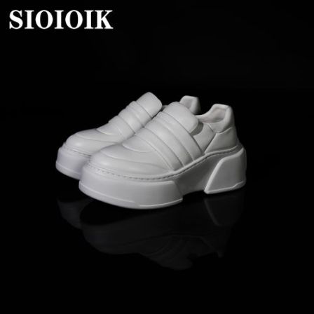 SIOIOIK/素卡2025早秋新款厚底圆头纯色松糕鞋跟高8公分潮流真皮