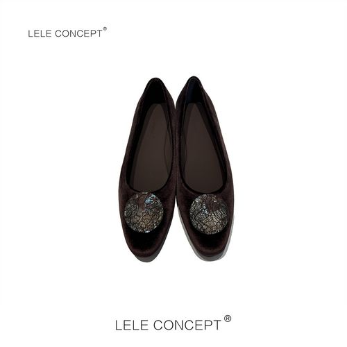 LELE CONCEPT | 「丽」新款减龄高级感丝绒飘鞋UX25C0016W主图