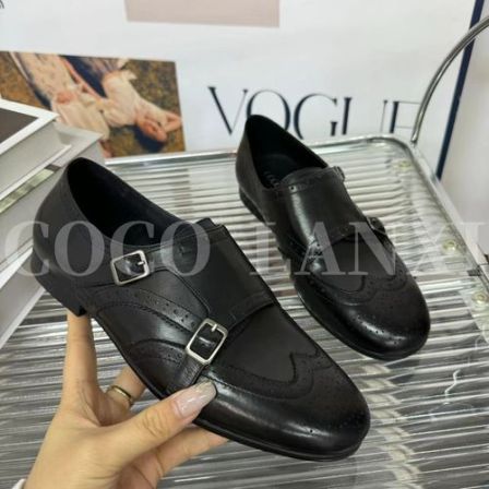 【COCO  LANXI】时尚女士黑色经典英伦风圆头乐福鞋24LF683LX