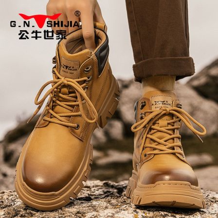 公牛世家马丁靴男款秋冬户外防水防滑越野登山靴战术厚底工装靴子