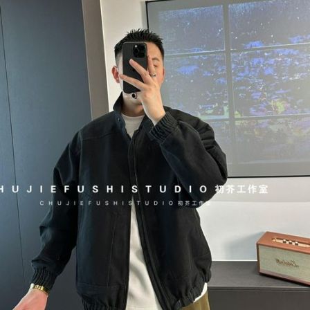 CHUJIE韩版复古时尚休闲立领结构设计牛仔外套