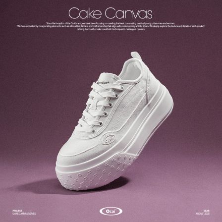 【9.8发售】Ocai Cake Canvas 白色恋人厚底增高国潮蛋糕帆布鞋