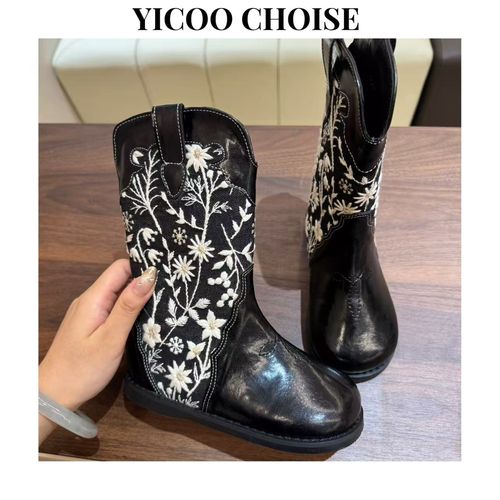 （限定款）YICOO【古罗马】 小众高端进口重工绣花中筒靴YC251117洋气主图