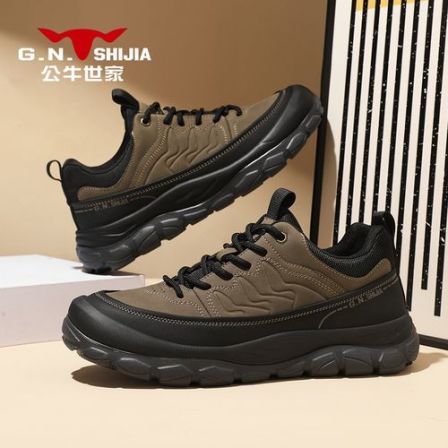 公牛世家男鞋2025新款男士户外防滑运动休闲鞋轻便耐磨徒步登山鞋
