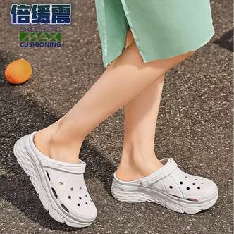白色厚底休闲运动沙滩鞋女春新款韩版缓震夏季凉鞋外穿防滑情侣